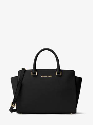 michael michael kors henkeltasche selma large aus saffianleder|selma leather satchel.